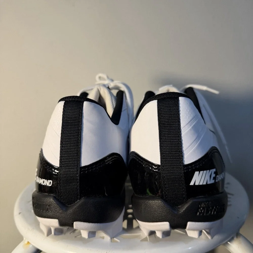 Nike Alpha Huarache 4 Keystone Baseball Cleats White Black Diamond Men's Sz 12